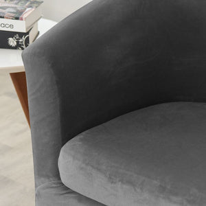 miniature vue rapprochée tissu housse de fauteuil cabriolet Velours gris anthracite