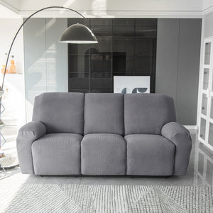 miniature avant canapé relax 3 places housses microfibre extensibles gris foncé