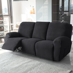 miniature avant canapé relax 3 places housses microfibre extensibles noir