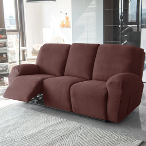 miniature avant canapé relax 3 places housses microfibre extensibles marron