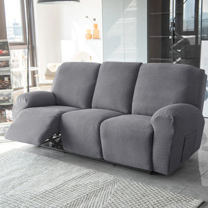 miniature avant canapé relax 3 places housses microfibre extensibles gris foncé