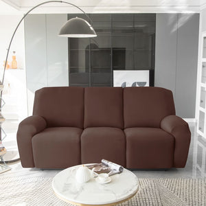 miniature avant canapé relax 3 places housses extensibles marron