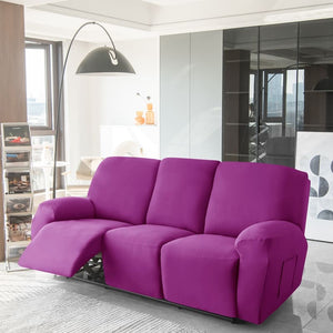 miniature avant canapé relax 3 places housses extensibles violet