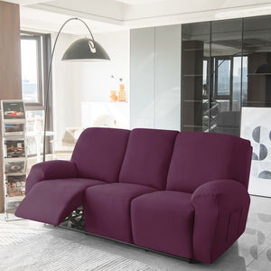 miniature avant canapé relax 3 places housses extensibles prune