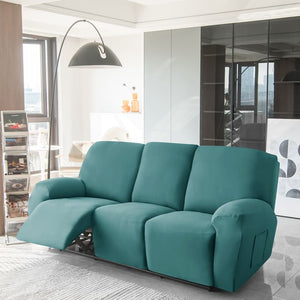 miniature avant canapé relax 3 places housses extensibles verte