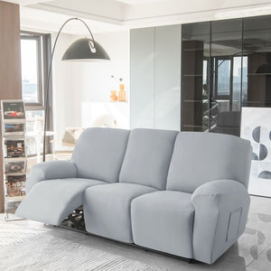miniature avant canapé relax 3 places housses extensibles gris clair