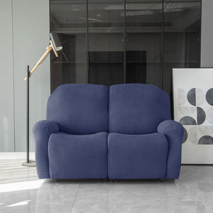 miniature avant canapé relax 3 places housses microfibre extensibles bleu marine
