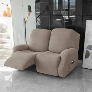 miniature avant canapé relax 3 places housses microfibre extensibles taupe