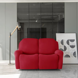 miniature avant canapé relax 3 places housses extensibles rouge