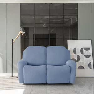 miniature avant canapé relax 3 places housses extensibles bleu