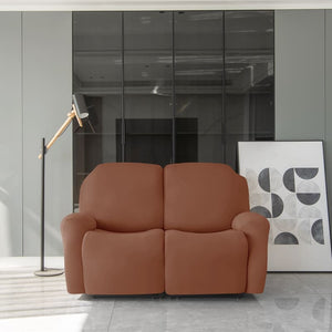 miniature avant canapé relax 3 places housses extensibles brune