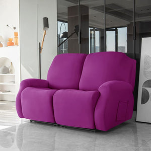 miniature avant canapé relax 3 places housses extensibles violet