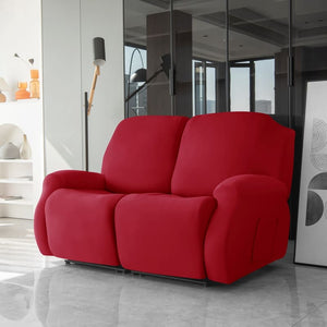 miniature avant canapé relax 3 places housses extensibles rouge