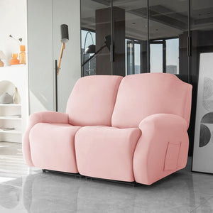 miniature avant canapé relax 3 places housses extensibles rose