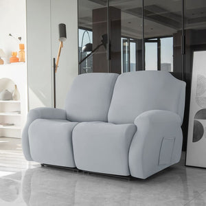 miniature avant canapé relax 3 places housses extensibles gris clair