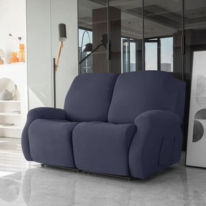 miniature avant canapé relax 3 places housses extensibles bleu marine