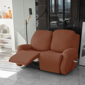 miniature avant canapé relax 3 places housses extensibles brune