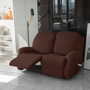 miniature avant canapé relax 3 places housses extensibles marron