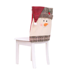 miniature Housse de Chaise Noël Bonhomme de neige bon marché