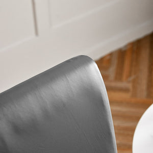 miniature détail matière Housse de chaise en simili cuir gris