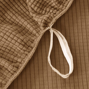 miniature élastique housse de fauteuil relax jacquard brun