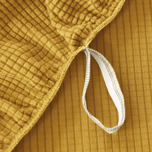 miniature textile housse de fauteuil relax jacquard jaune moutarde