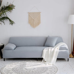 miniature Housse de canapé imperméable extensible gris clair