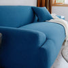 Housse de canapé imperméable bleue vue latérale