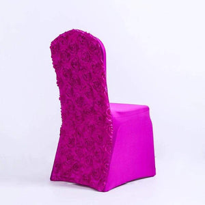 miniature Housse de Chaise Mariage Fleur Magenta de bonne qualité