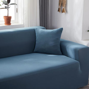 miniature Tissu housse canapé d&#39;angle bleu azur