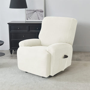 miniature tissu housse de fauteuil relax jacquard blanc