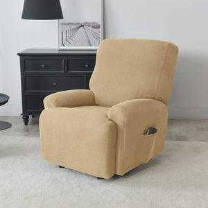 miniature élastique housse de fauteuil relax jacquard camel