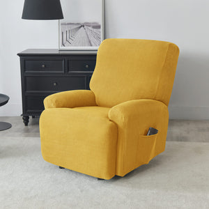 miniature textile housse de fauteuil relax jacquard jaune moutarde
