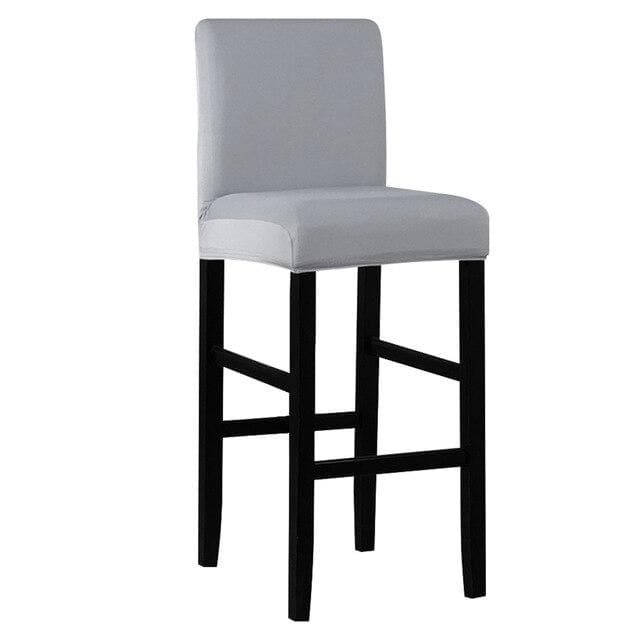 housse de tabouret de bar avec dossier gris