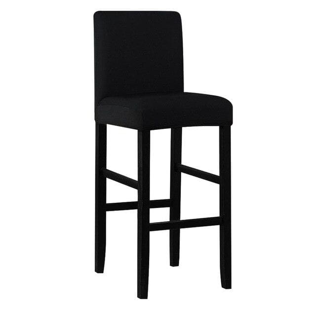 housse de tabouret de bar avec dossier noir