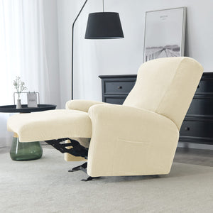 miniature élastique housse de fauteuil relax jacquard beige
