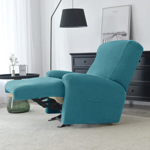 miniature élastique housse de fauteuil relax jacquard Bleu canard