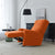 housse jacquard orange sur un fauteuil relax déplié