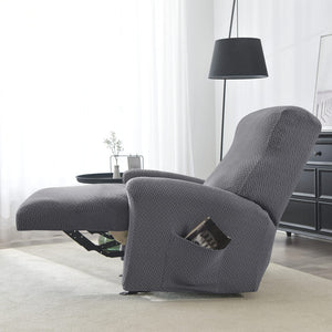 miniature tissu housse de fauteuil relax microfibre gris anthracite
