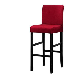 miniature housse pour tabouret de bar avec dossier velours marron