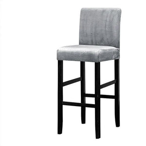 miniature housse pour tabouret de bar avec dossier velours marron