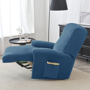 miniature textile housse de fauteuil relax velours bleu