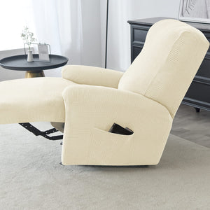 miniature élastique housse de fauteuil relax jacquard beige