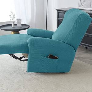 miniature élastique housse de fauteuil relax jacquard Bleu canard