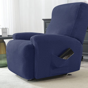 miniature tissu housse de fauteuil relax microfibre bleu marine