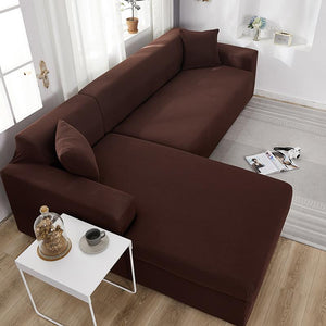 miniature Tissu housse canapé d'angle café foncé