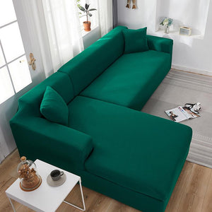 miniature Tissu housse canapé d'angle vert sapin