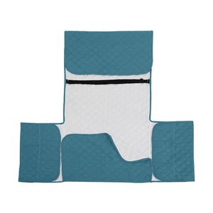 miniature Protège Fauteuil Bleu Sarcelle déplié