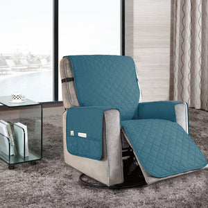 miniature Protège Fauteuil Bleu Sarcelle déplié