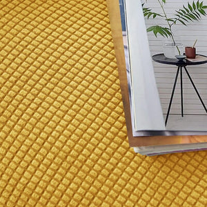 miniature textile housse de fauteuil relax jacquard jaune moutarde